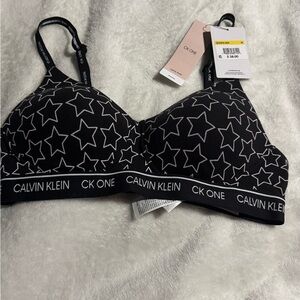 Calvin Klein Black Star Print Bra size M